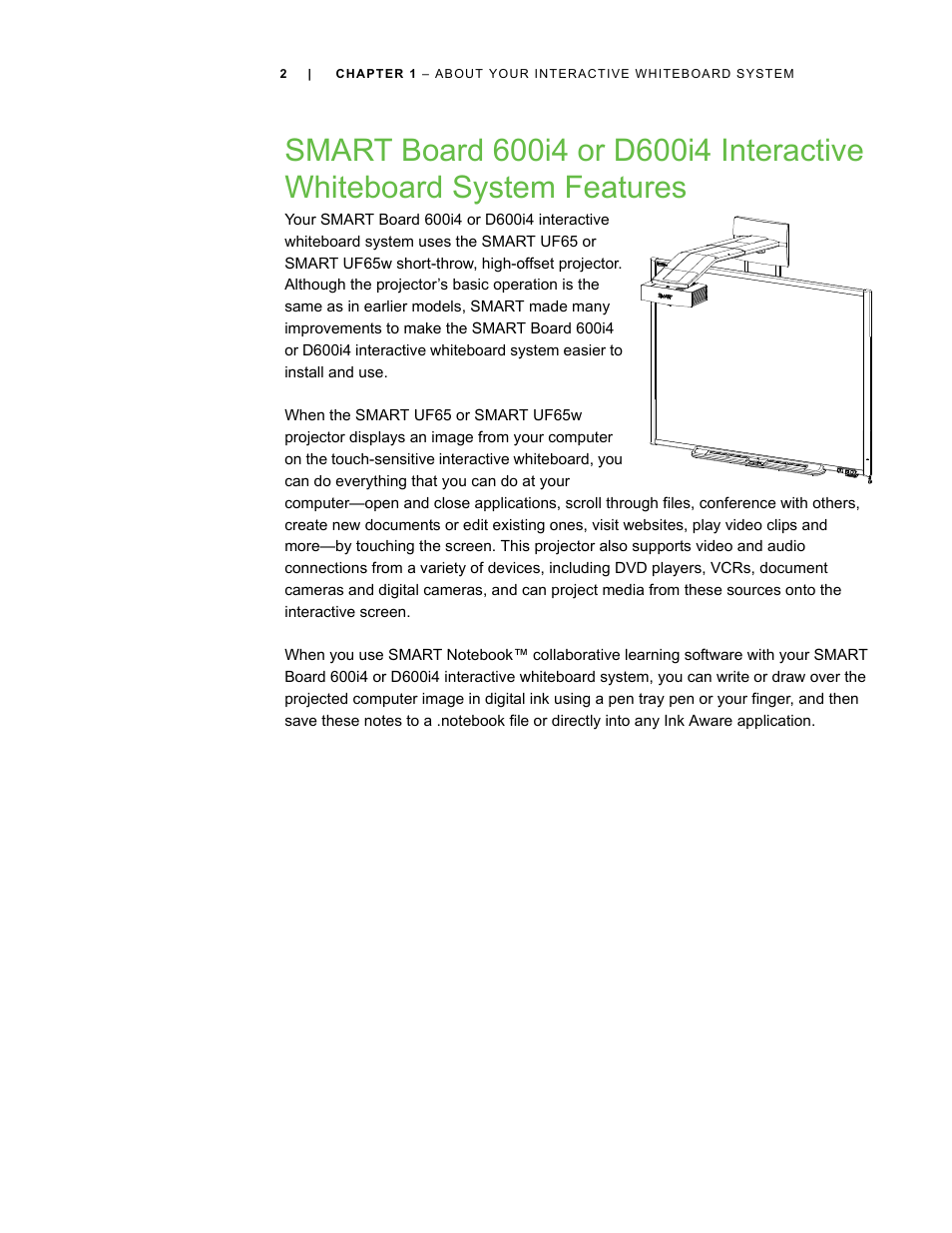 Smart Technologies Smart Board Interactive Whiteboard Systems 600i4 User Manual | Page 18 / 124