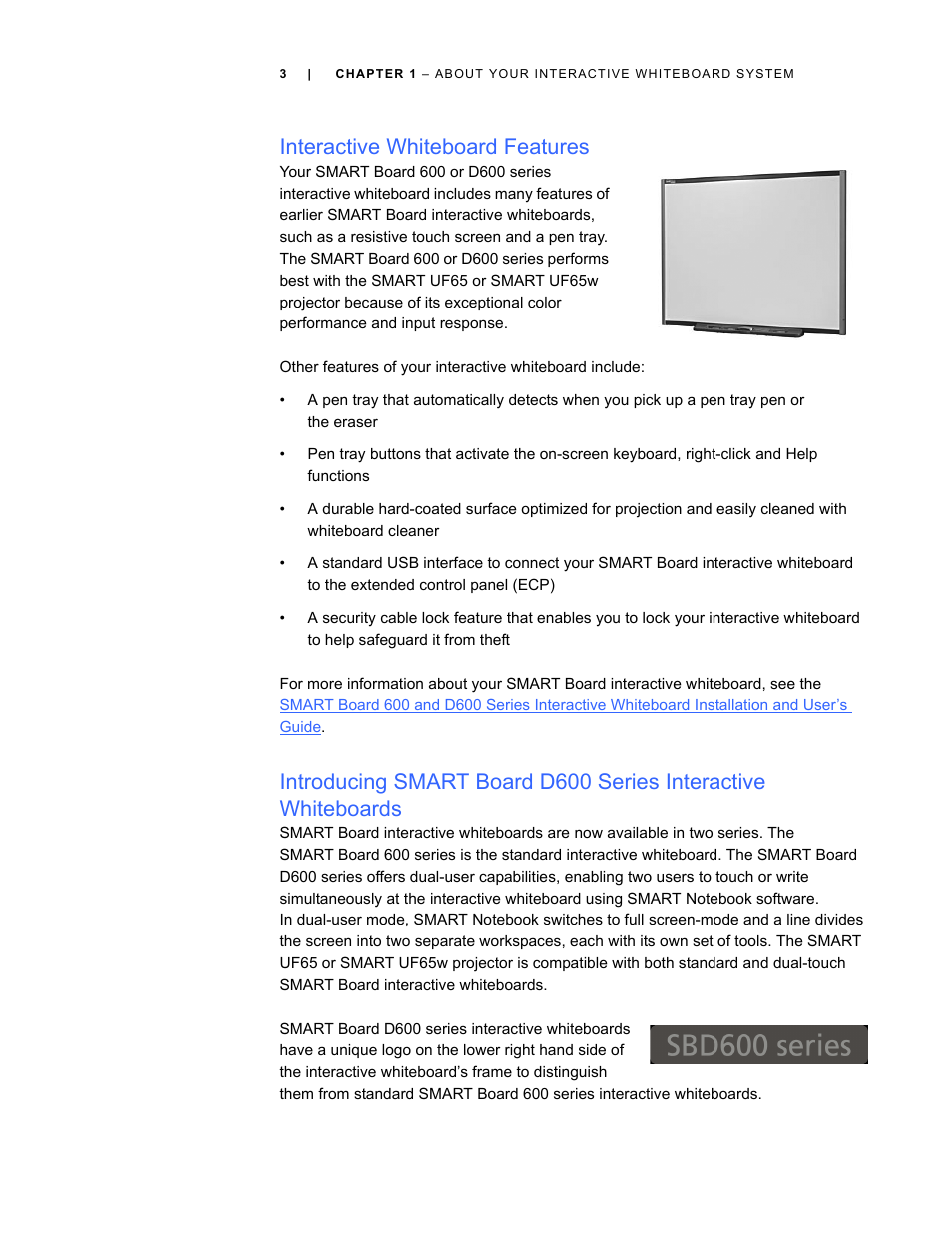 Interactive whiteboard features | Smart Technologies Smart Board Interactive Whiteboard Systems 600i4 User Manual | Page 19 / 124