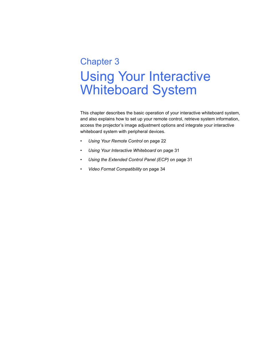 Using your interactive whiteboard system, Chapter 3 | Smart Technologies Smart Board Interactive Whiteboard Systems 600i4 User Manual | Page 37 / 124