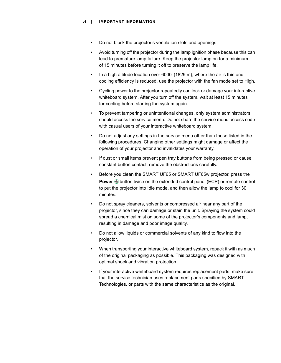 Smart Technologies Smart Board Interactive Whiteboard Systems 600i4 User Manual | Page 8 / 124