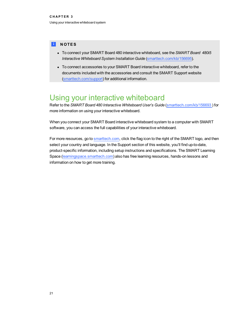 Using your interactive whiteboard | Smart Technologies Interactive Whiteboard System 480i5 User Manual | Page 31 / 87