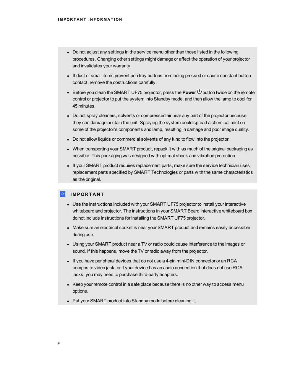 Smart Technologies Interactive Whiteboard System 480i5 User Manual | Page 5 / 87