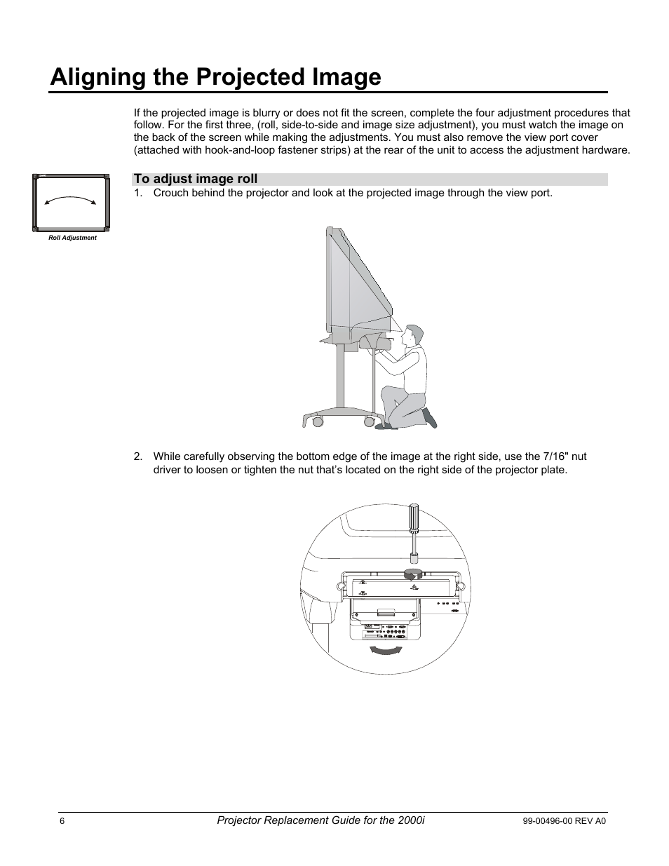 Aligning the projected image | Smart Technologies Smart Board 2000i User Manual | Page 10 / 15