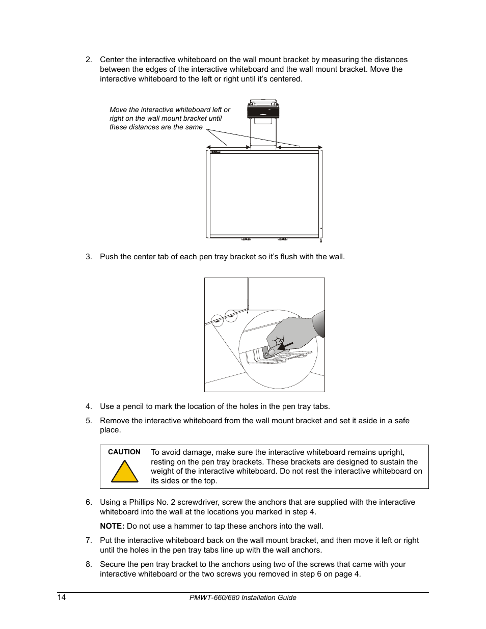 Smart Technologies SMART Board Interafctive Whiteboardd PMWT-660/680 User Manual | Page 16 / 22