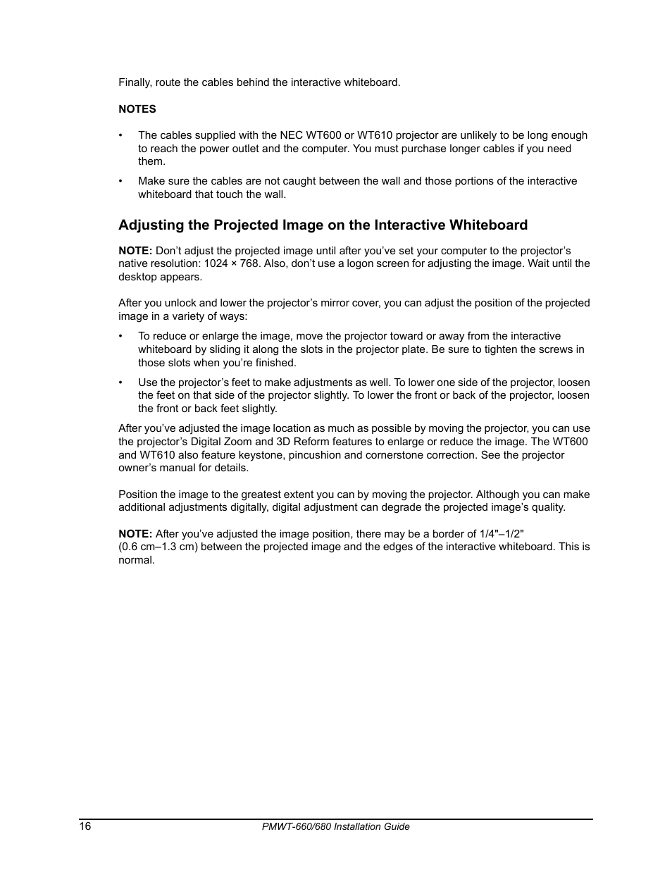 Smart Technologies SMART Board Interafctive Whiteboardd PMWT-660/680 User Manual | Page 18 / 22