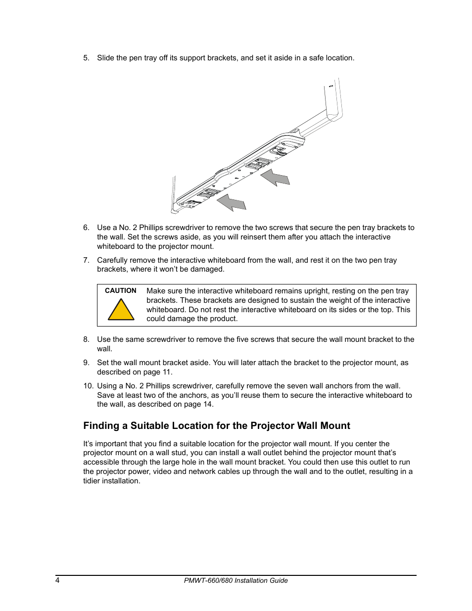 Smart Technologies SMART Board Interafctive Whiteboardd PMWT-660/680 User Manual | Page 6 / 22