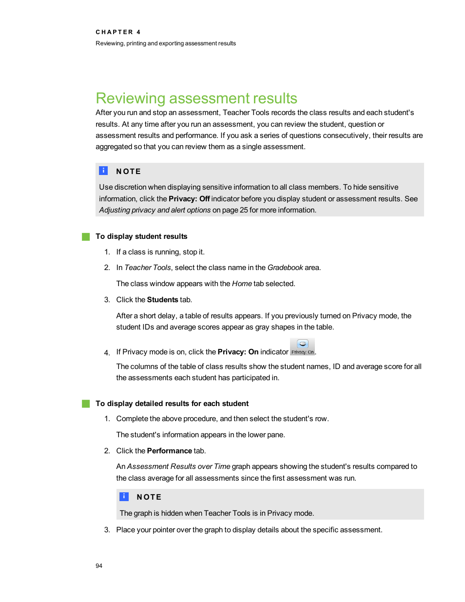 Reviewing assessment results | Smart Technologies 2011 User Manual | Page 100 / 122