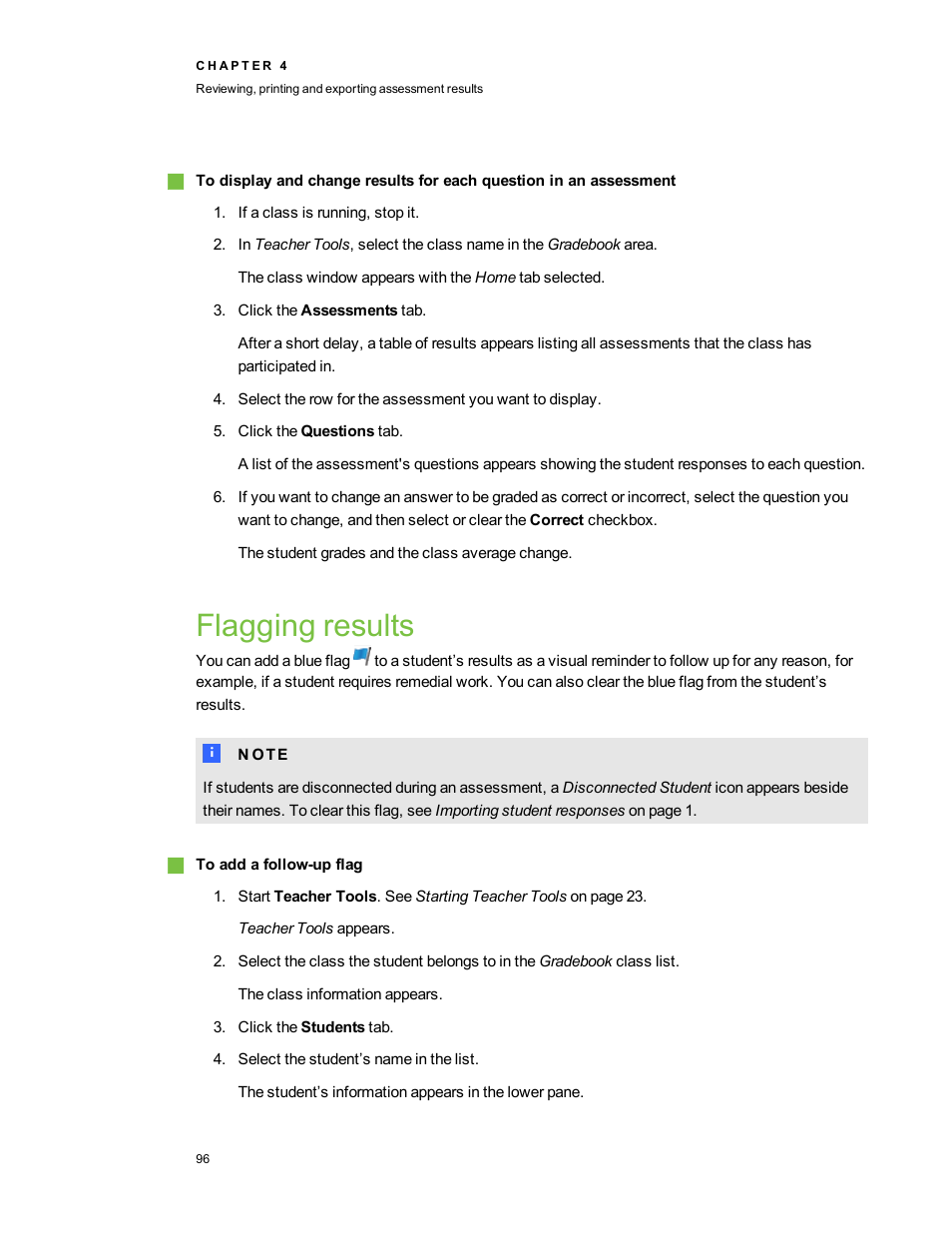 Flagging results | Smart Technologies 2011 User Manual | Page 102 / 122