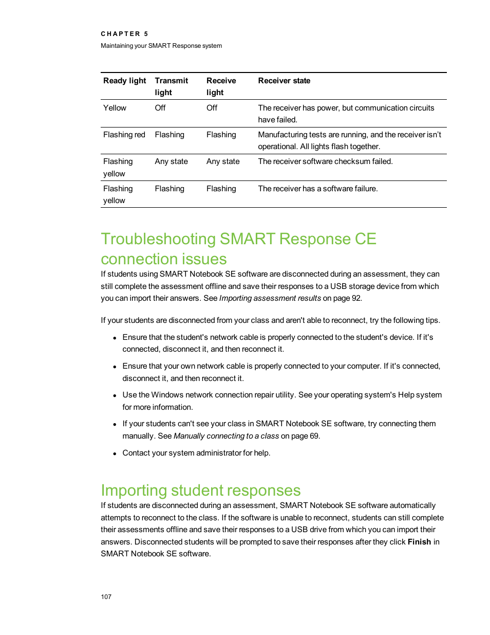 Importing student responses | Smart Technologies 2011 User Manual | Page 113 / 122