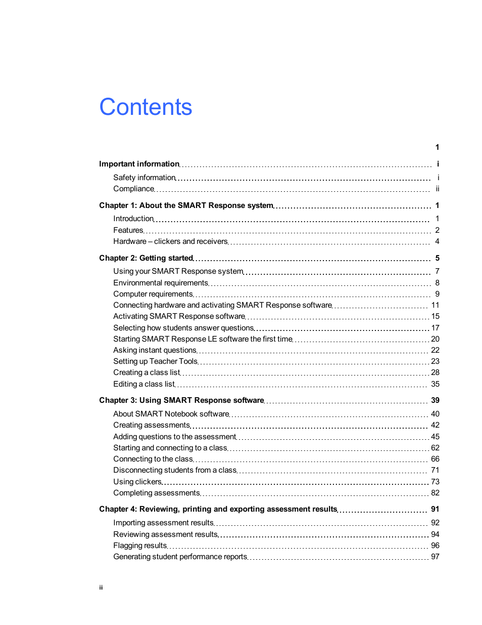 Smart Technologies 2011 User Manual | Page 5 / 122