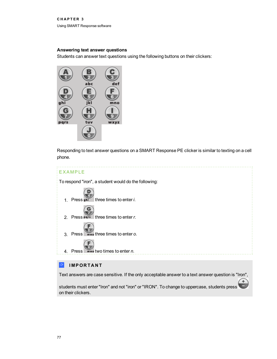 Answering text answer questions | Smart Technologies 2011 User Manual | Page 83 / 122
