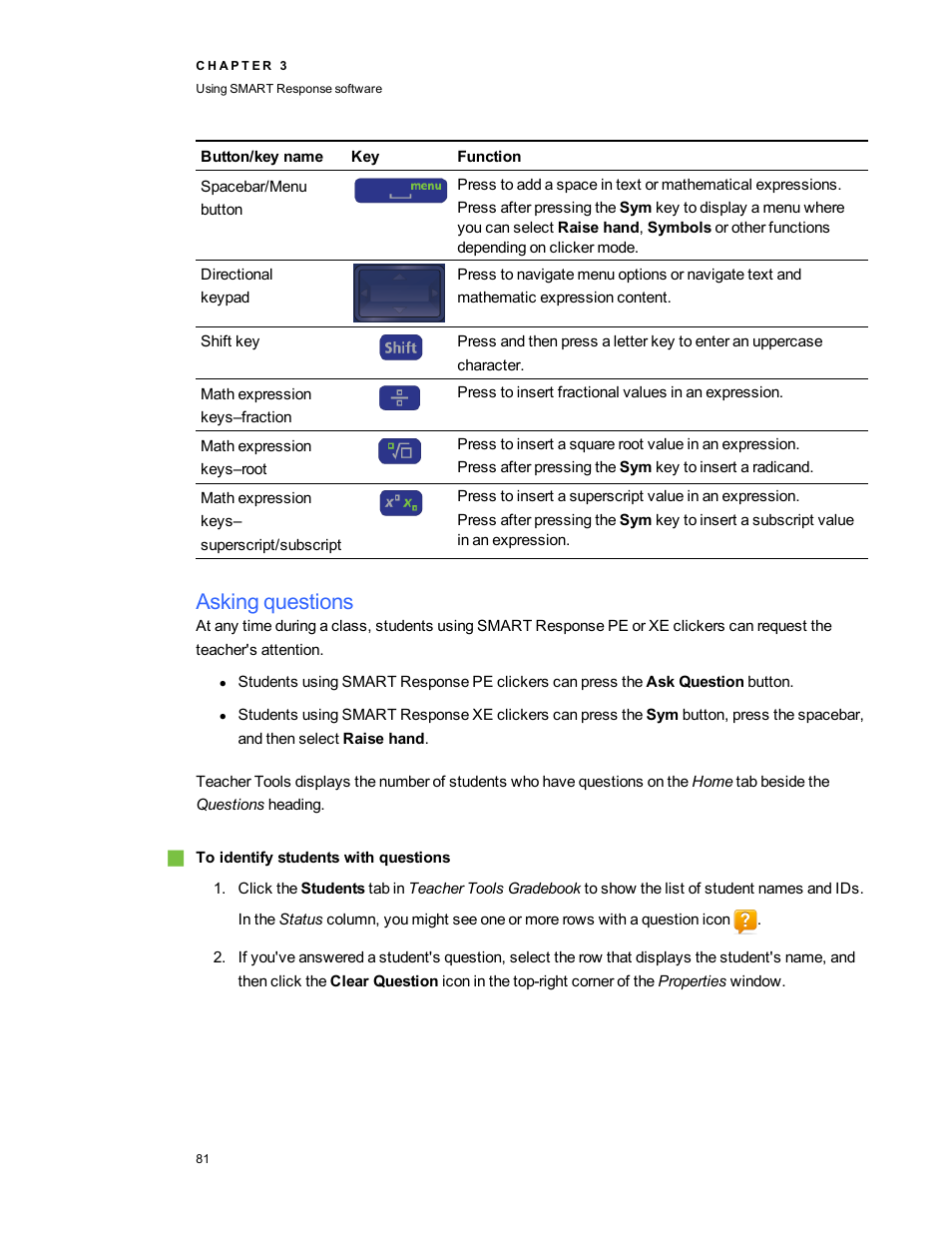 Asking questions | Smart Technologies 2011 User Manual | Page 87 / 122