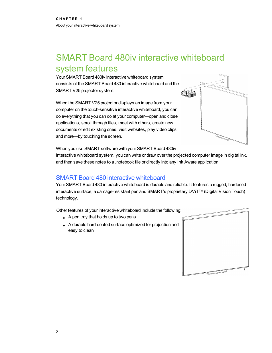 Smart board 480 interactive whiteboard | Smart Technologies SMARTBoard 480iv User Manual | Page 12 / 88