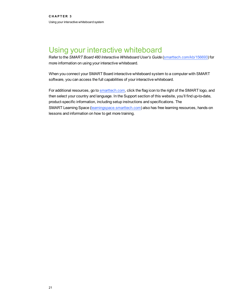 Using your interactive whiteboard | Smart Technologies SMARTBoard 480iv User Manual | Page 31 / 88