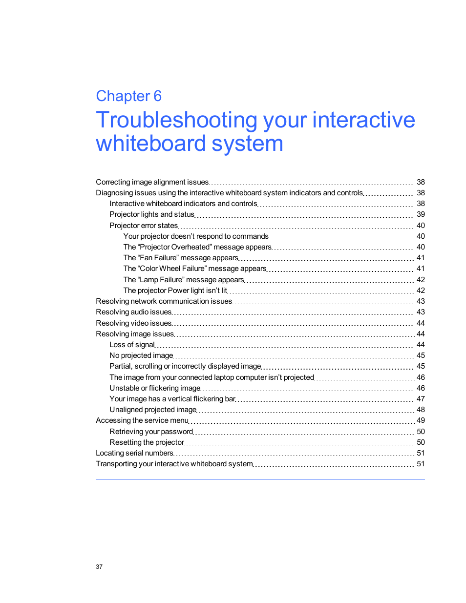 Chapter 6 | Smart Technologies SMARTBoard 480iv User Manual | Page 47 / 88