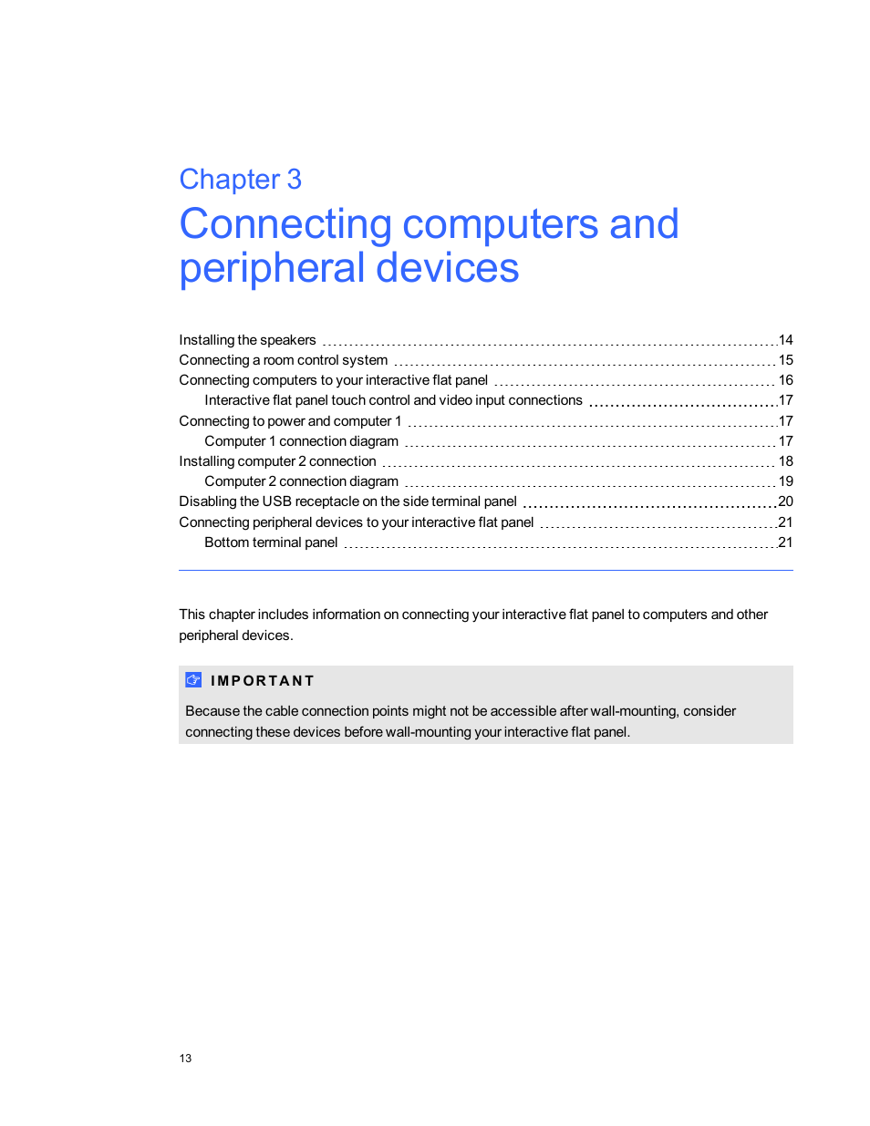 Connecting computers, Chapter 3 | Smart Technologies Smart Board 6055i/8055i SMP/8055ie-SMP User Manual | Page 21 / 96