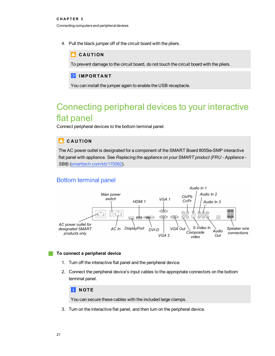 Bottom terminal panel | Smart Technologies Smart Board 6055i/8055i SMP/8055ie-SMP User Manual | Page 29 / 96
