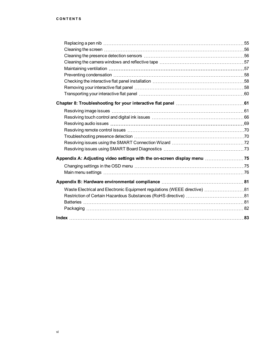 Smart Technologies Smart Board 6055i/8055i SMP/8055ie-SMP User Manual | Page 8 / 96