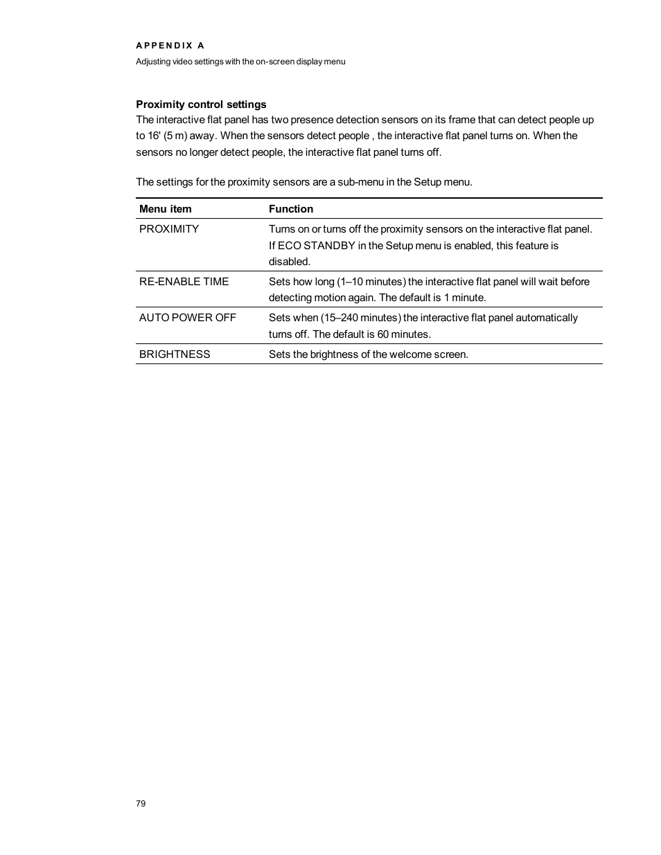 Proximity control settings, Proximity control, Proximity | Smart Technologies Smart Board 6055i/8055i SMP/8055ie-SMP User Manual | Page 87 / 96