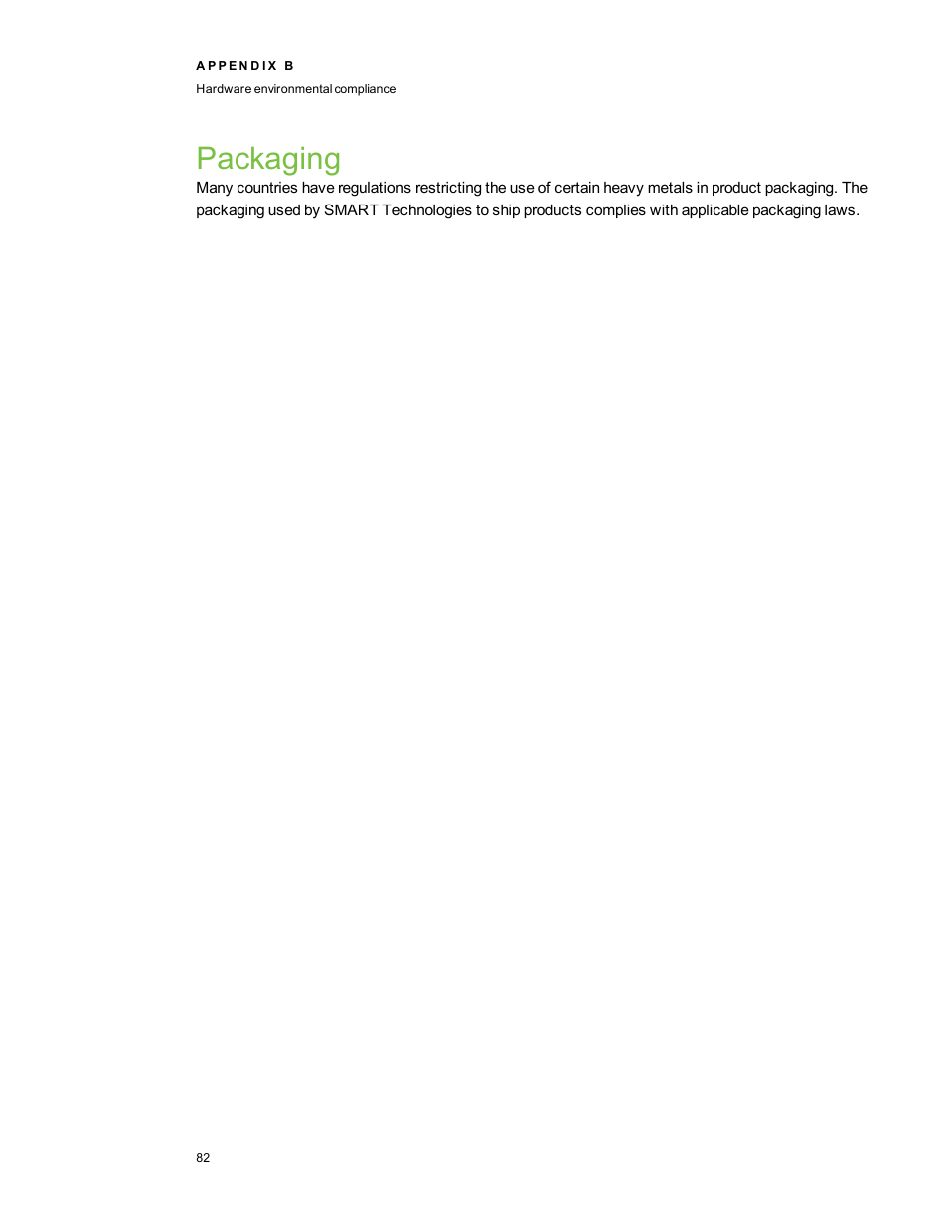 Packaging | Smart Technologies Smart Board 6055i/8055i SMP/8055ie-SMP User Manual | Page 90 / 96