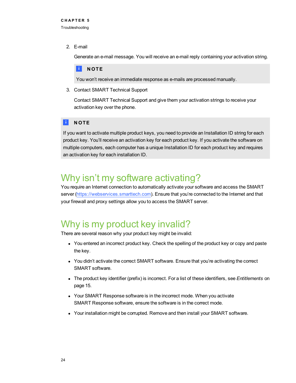 Why isn’t my software activating, Why is my product key invalid | Smart Technologies Education Software Installer 2011 User Manual | Page 28 / 32