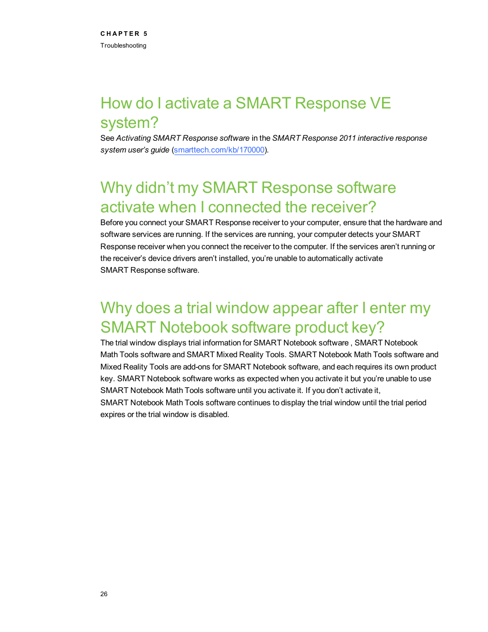 How do i activate a smart response ve system | Smart Technologies Education Software Installer 2011 User Manual | Page 30 / 32