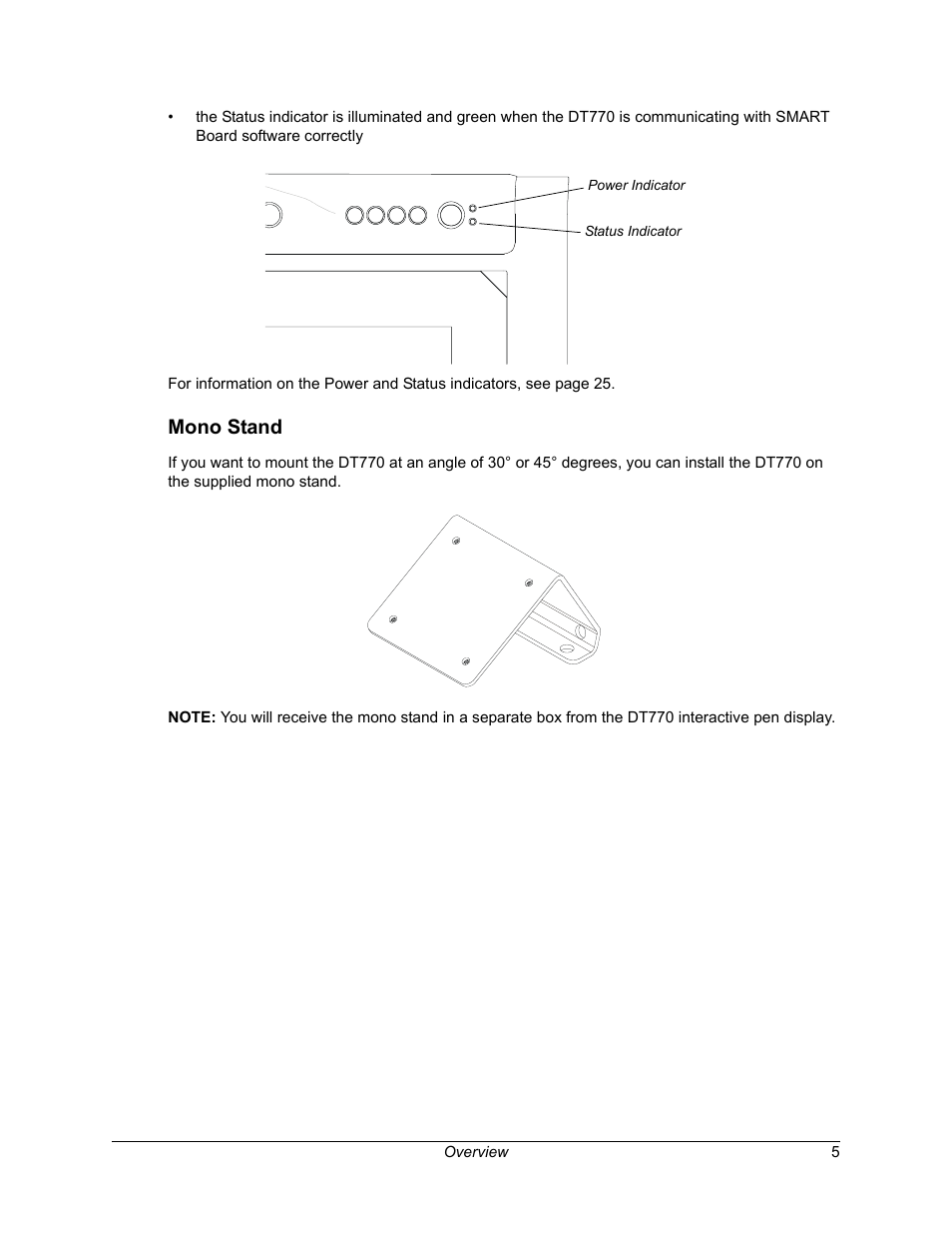 Mono stand | Smart Technologies iNTERACTIVE PEN DISPLAY DT770. User Manual | Page 11 / 43