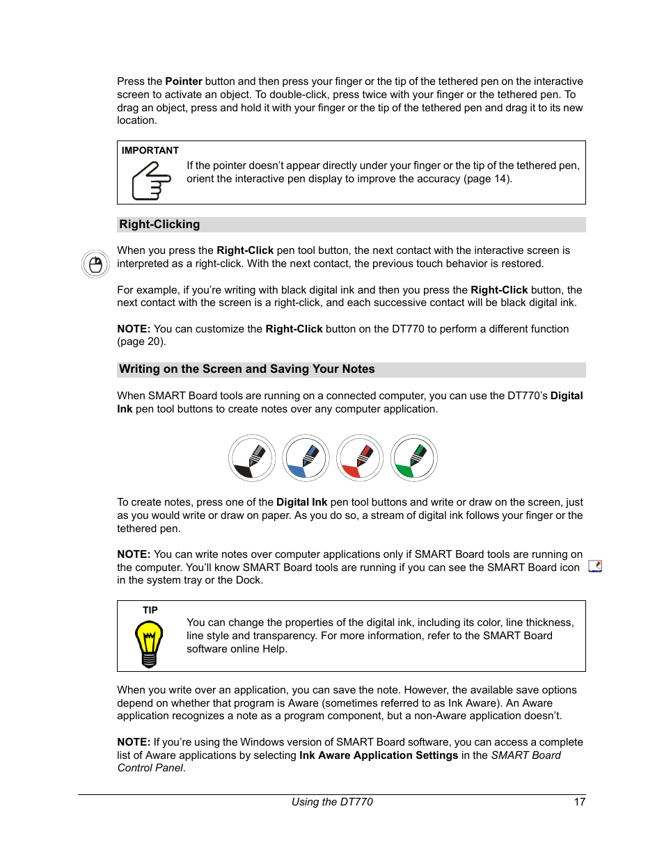 Smart Technologies iNTERACTIVE PEN DISPLAY DT770. User Manual | Page 23 / 43
