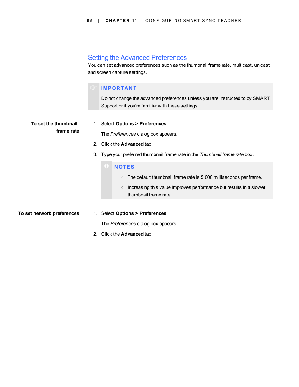 Setting the advanced preferences | Smart Technologies Smart Sync 2010 User Manual | Page 101 / 116