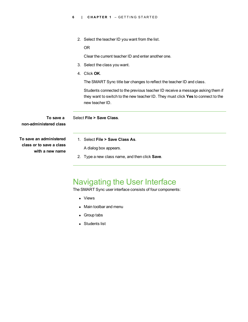 Navigating the user interface | Smart Technologies Smart Sync 2010 User Manual | Page 12 / 116