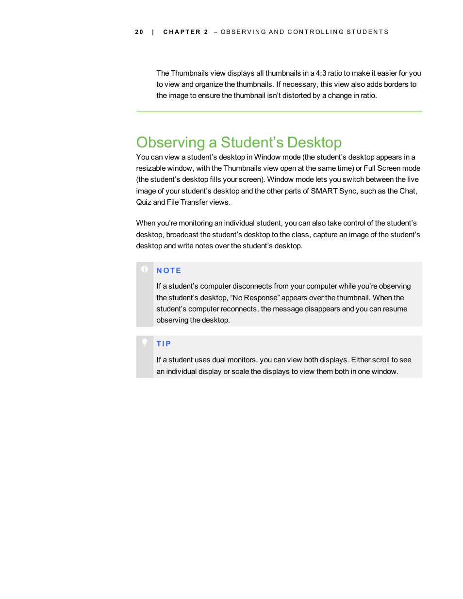 Observing a student’s desktop | Smart Technologies Smart Sync 2010 User Manual | Page 26 / 116