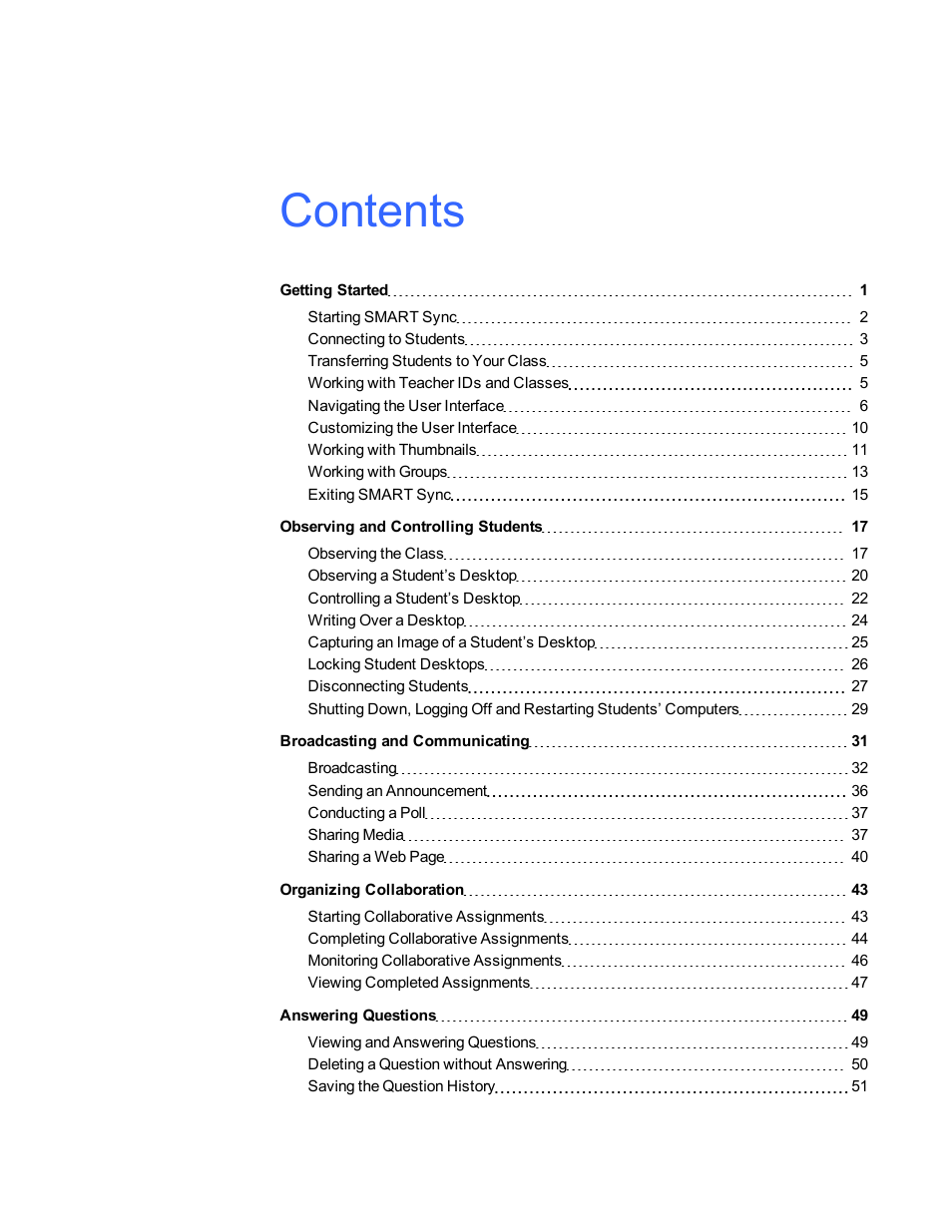 Smart Technologies Smart Sync 2010 User Manual | Page 3 / 116