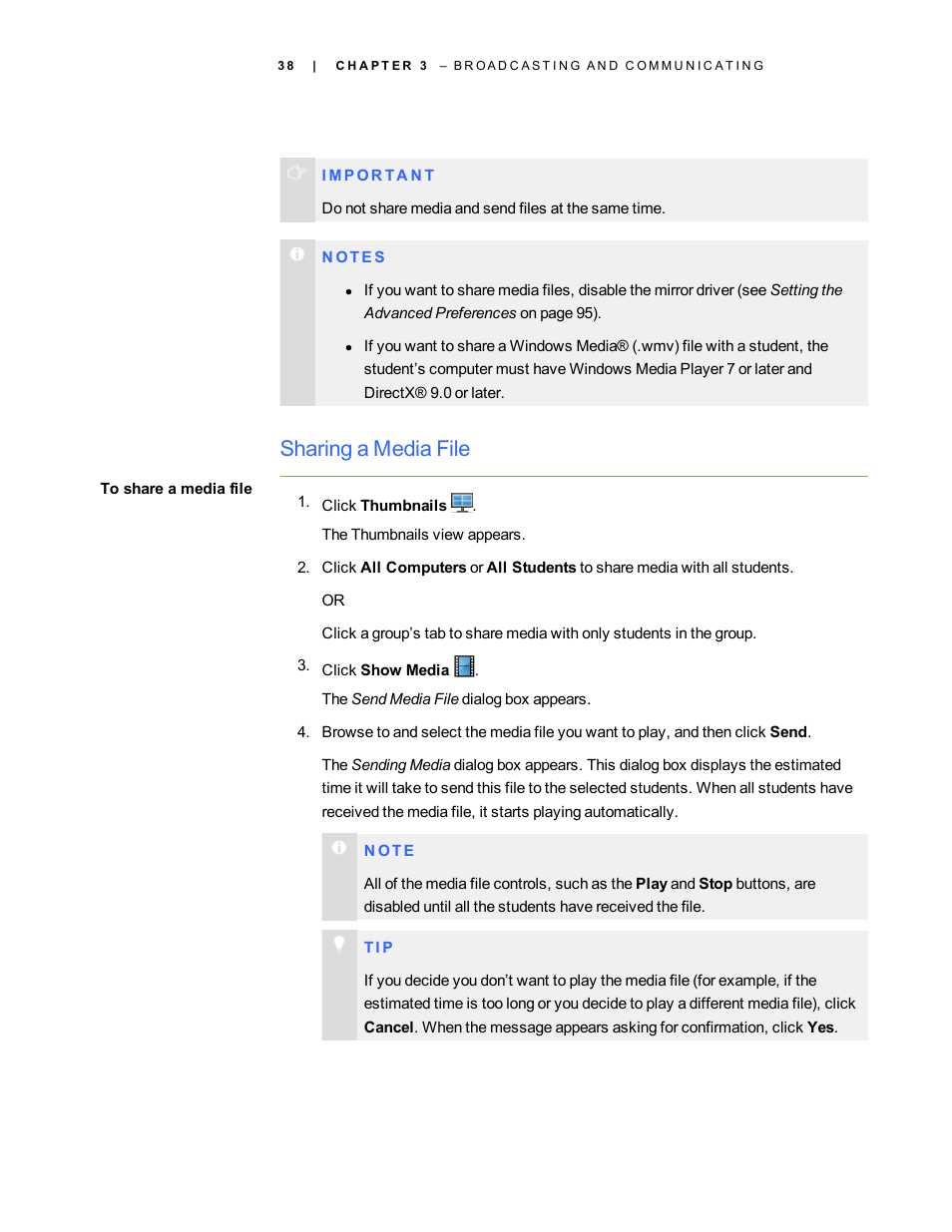 Sharing a media file | Smart Technologies Smart Sync 2010 User Manual | Page 44 / 116