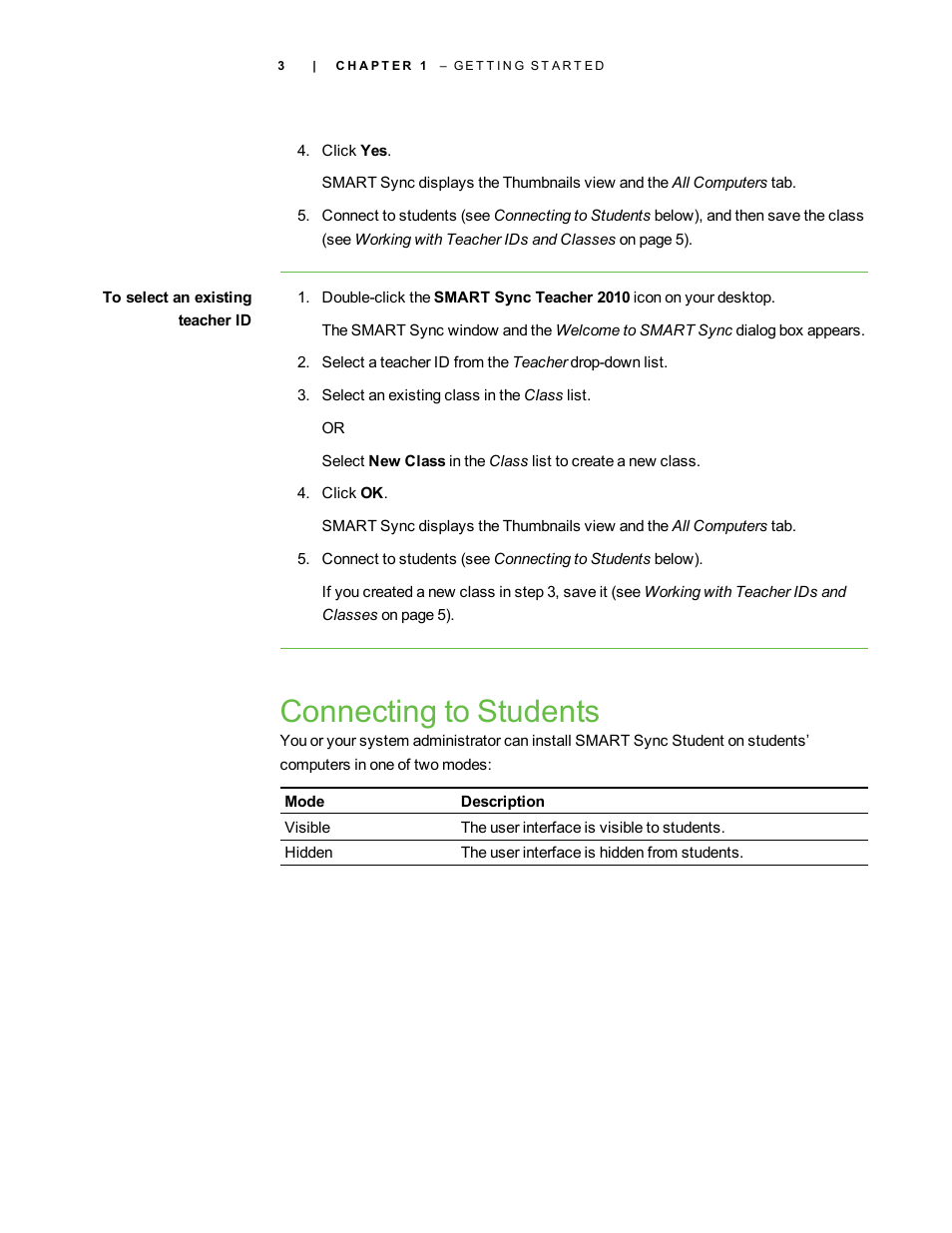 Connecting to students | Smart Technologies Smart Sync 2010 User Manual | Page 9 / 116