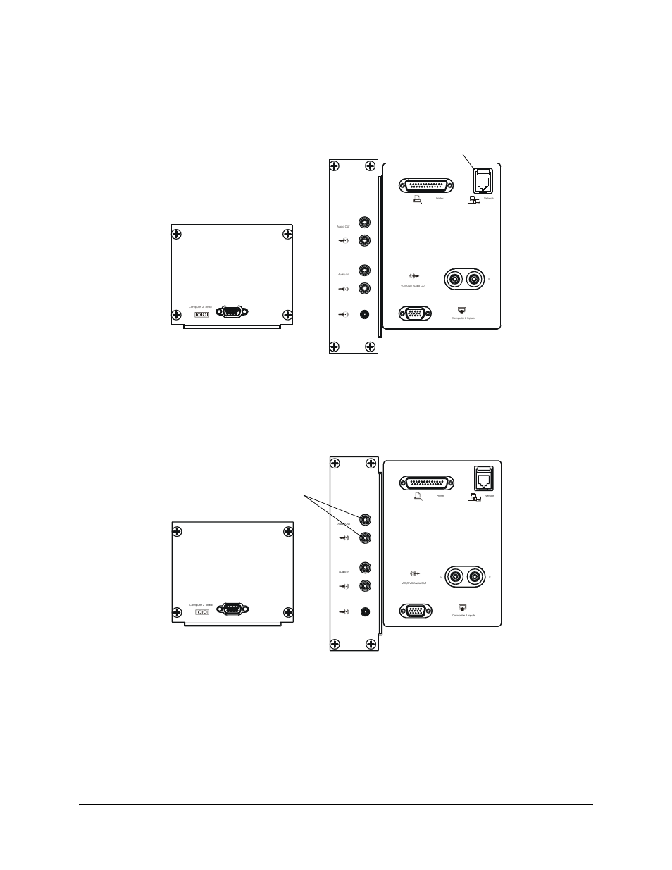 Connecting the 4000i to a network, Connecting an external sound system, Connecting a guest laptop | Network in, Audio out | Smart Technologies 4000i User Manual | Page 16 / 48