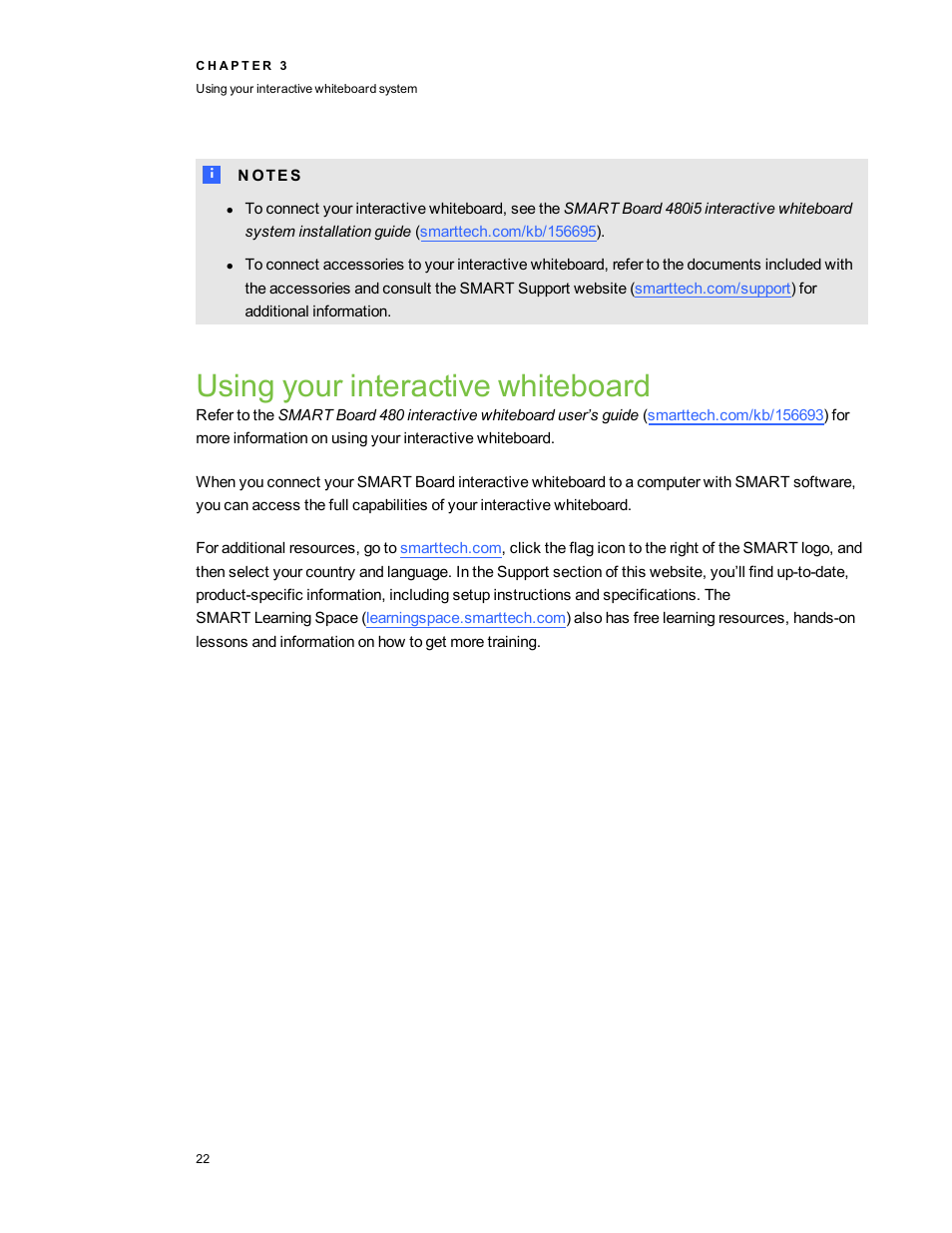 Using your interactive whiteboard | Smart Technologies 480i5 User Manual | Page 32 / 90