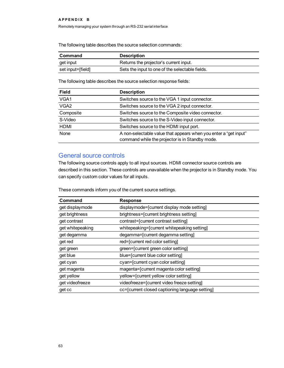 General source controls | Smart Technologies 480i5 User Manual | Page 73 / 90