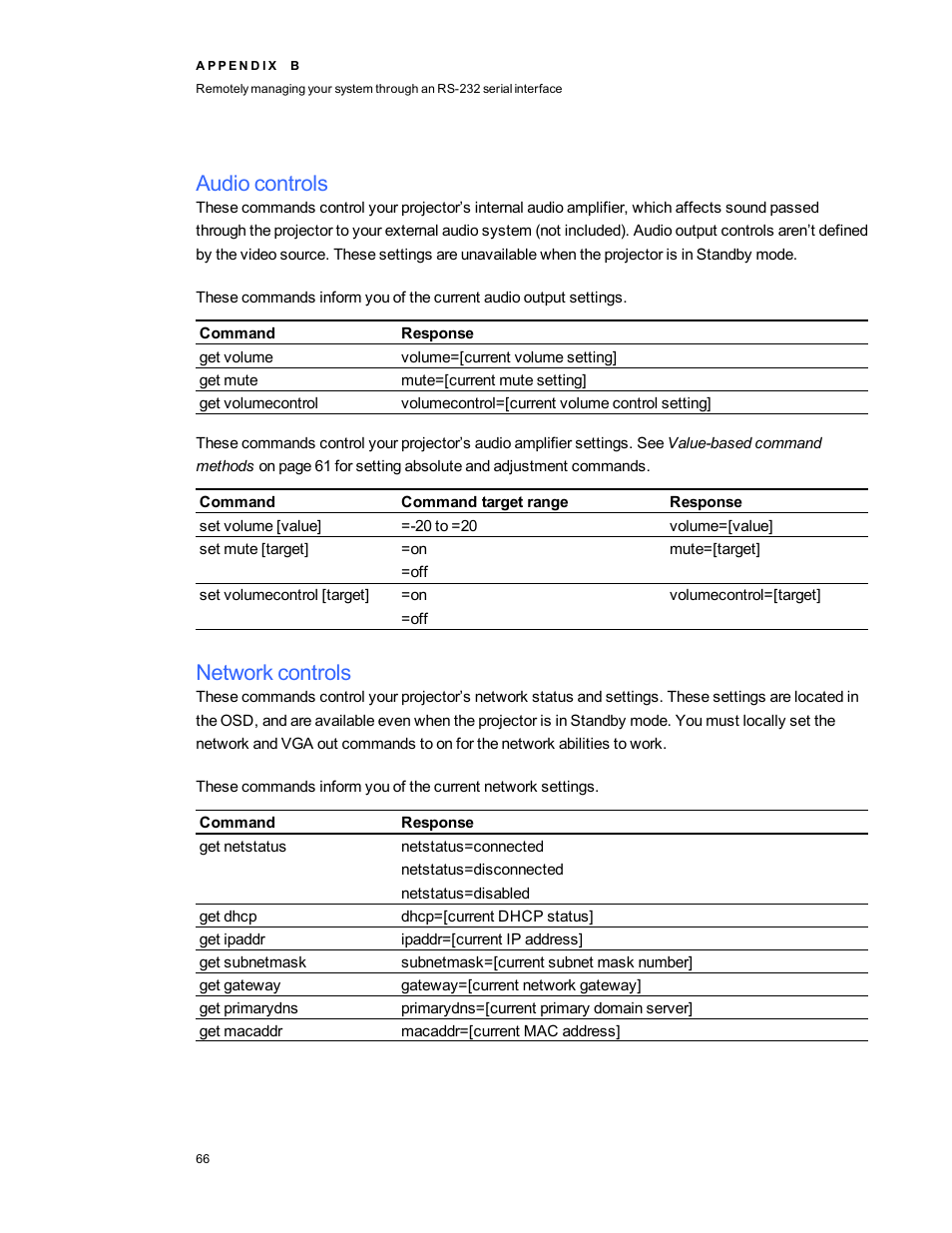 Audio controls, Network controls | Smart Technologies 480i5 User Manual | Page 76 / 90