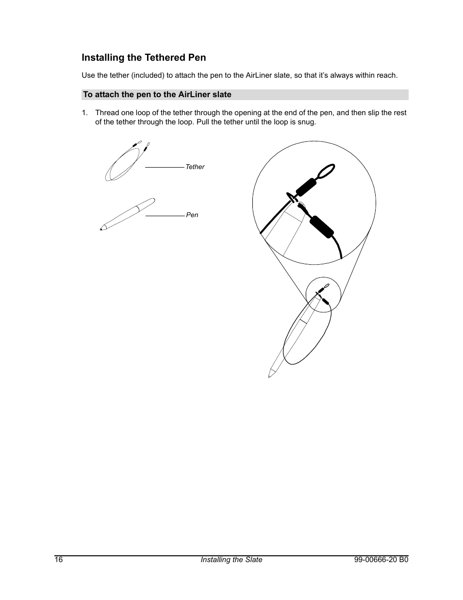 Installing the tethered pen | Smart Technologies AIRLINER WIRELESS SLATE WS100 User Manual | Page 24 / 84