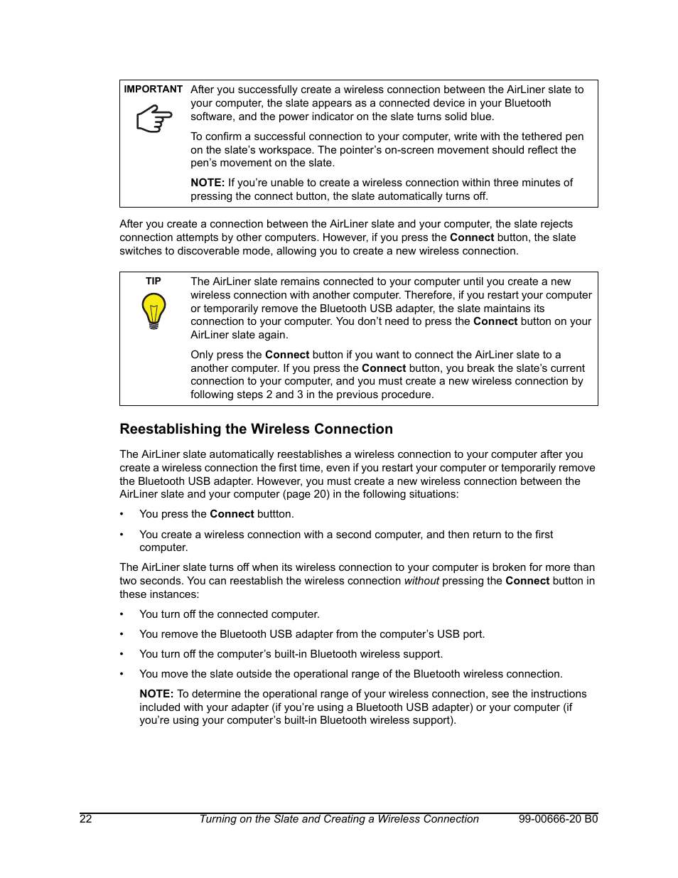 Reestablishing the wireless connection | Smart Technologies AIRLINER WIRELESS SLATE WS100 User Manual | Page 30 / 84