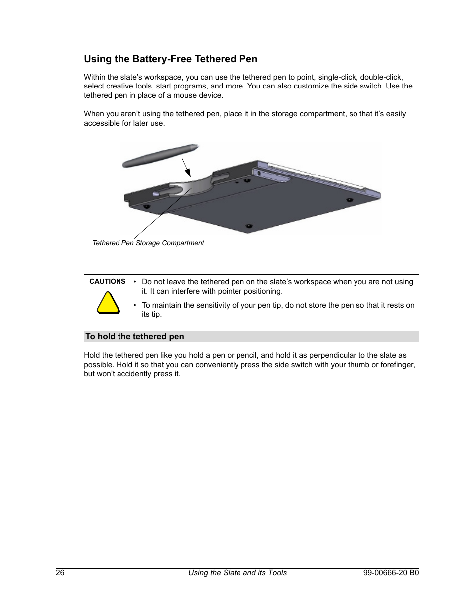 Using the battery-free tethered pen | Smart Technologies AIRLINER WIRELESS SLATE WS100 User Manual | Page 34 / 84