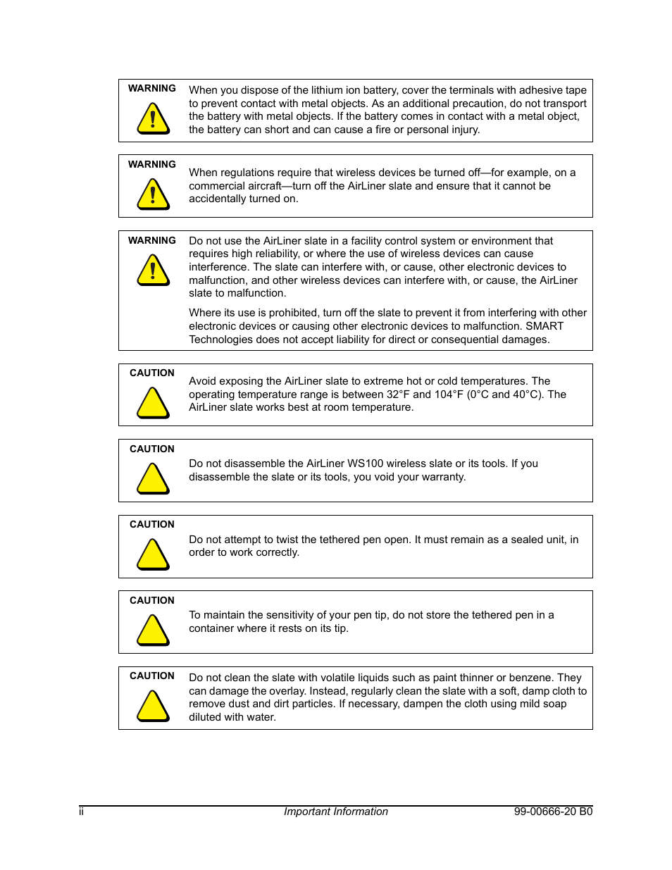 Smart Technologies AIRLINER WIRELESS SLATE WS100 User Manual | Page 4 / 84