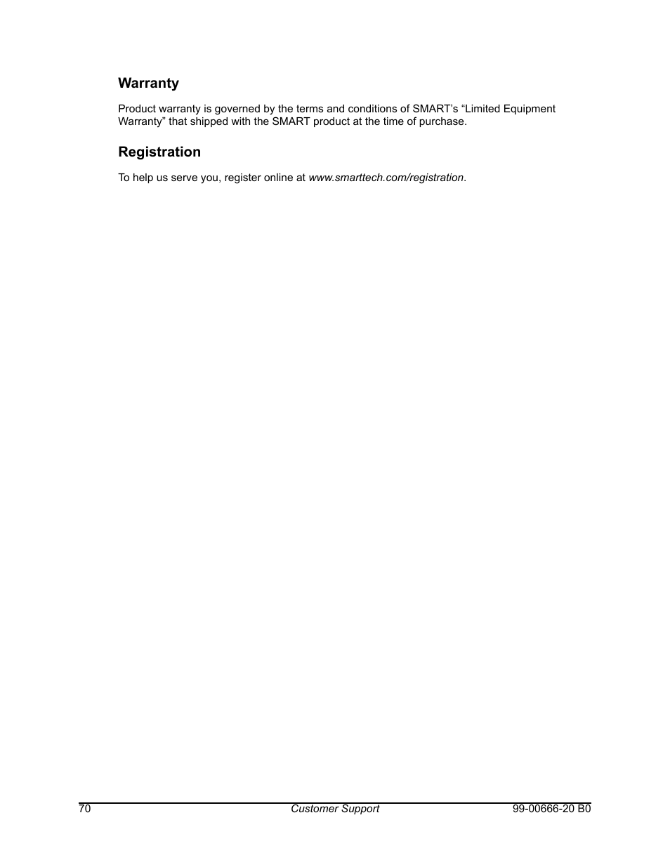 Warranty, Registration | Smart Technologies AIRLINER WIRELESS SLATE WS100 User Manual | Page 78 / 84