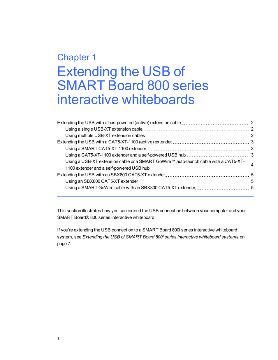Chapter 1 | Smart Technologies Smart Board 800 Series User Manual | Page 5 / 30