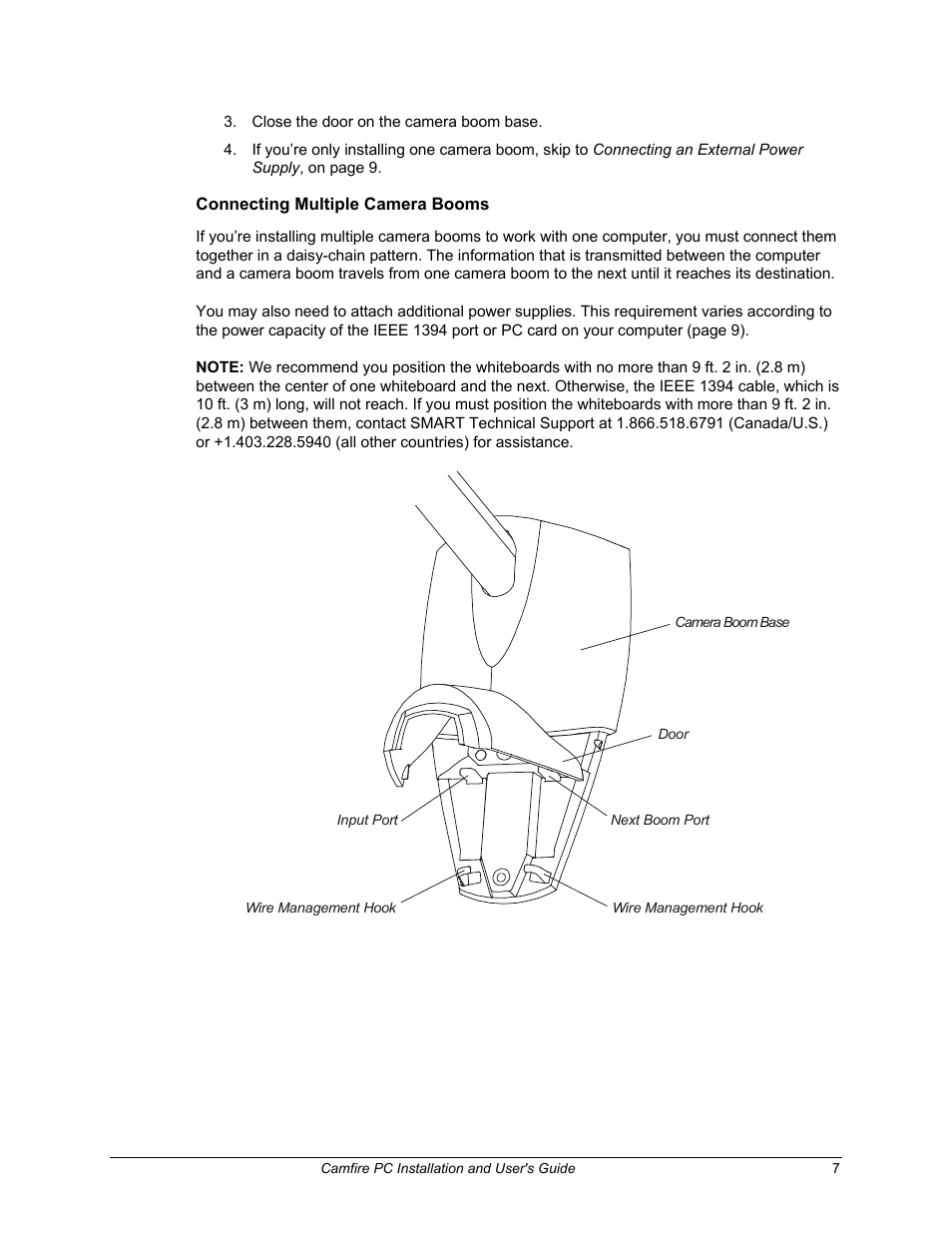 Connecting multiple camera booms, E 7) | Smart Technologies PC User Manual | Page 13 / 37