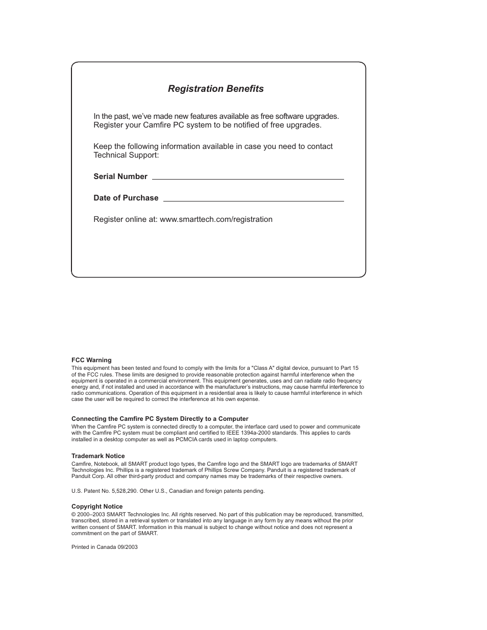 Registration benefits | Smart Technologies PC User Manual | Page 2 / 37