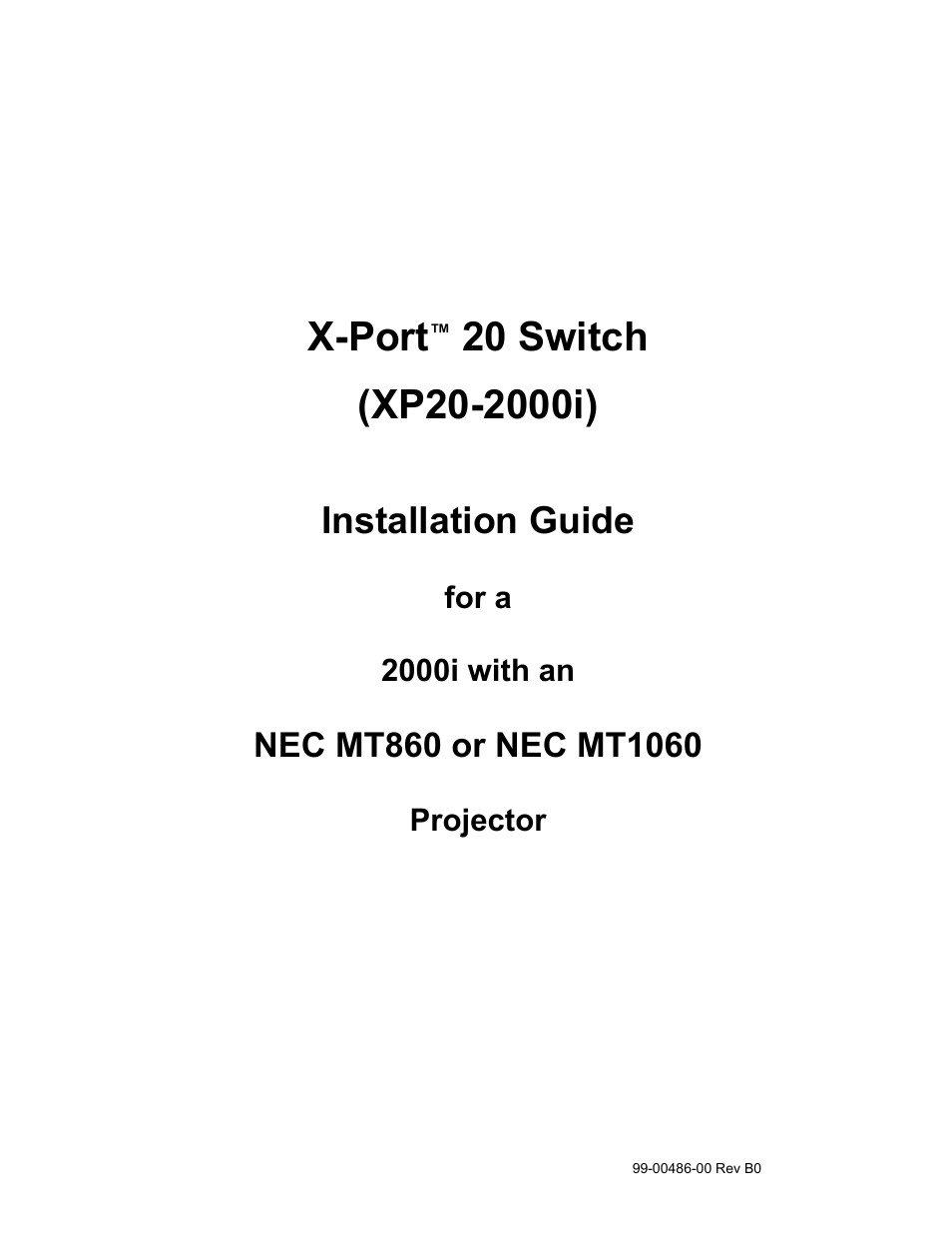 Smart Technologies X-Port 20 Switch XP20-2000i User Manual | 12 pages