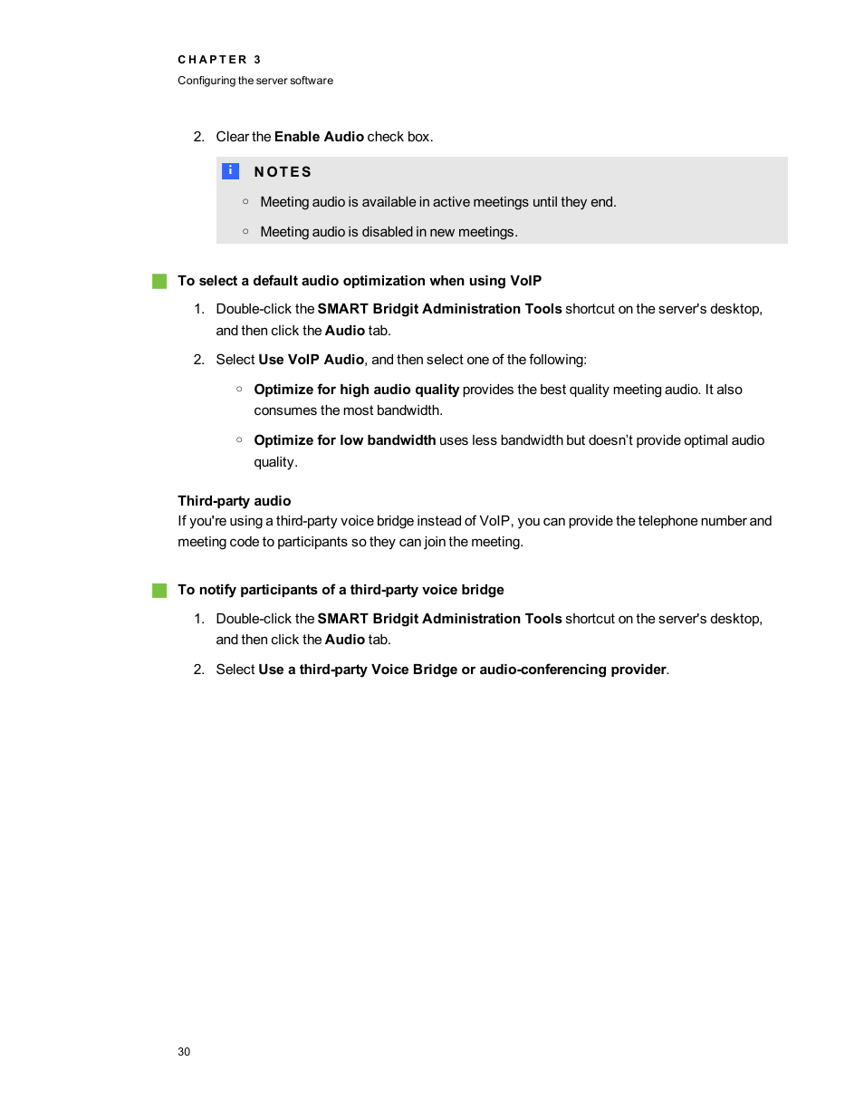 Third-party audio | Smart Technologies Smart Bridgit 4.5 User Manual | Page 34 / 82