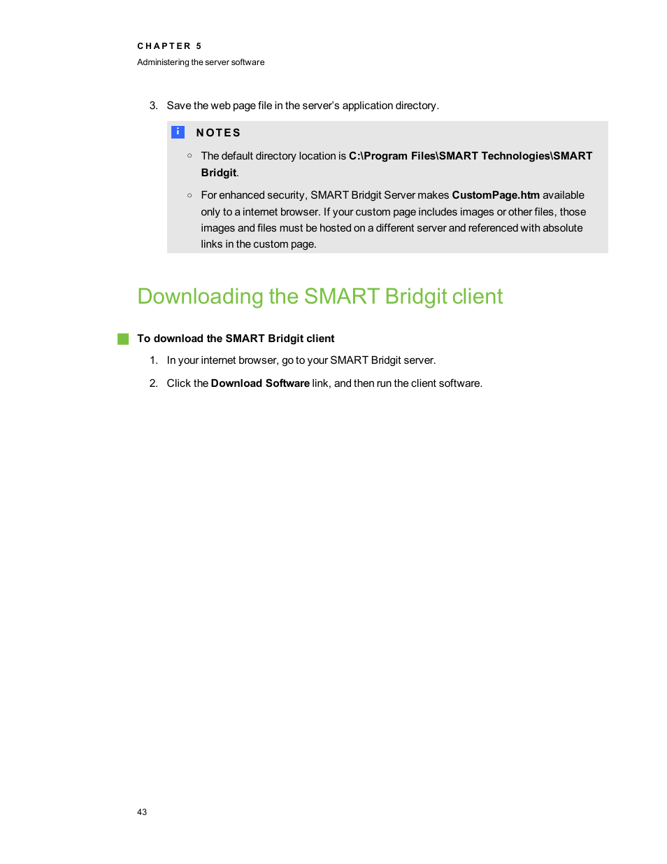 Downloading the smart bridgit client | Smart Technologies Smart Bridgit 4.5 User Manual | Page 47 / 82