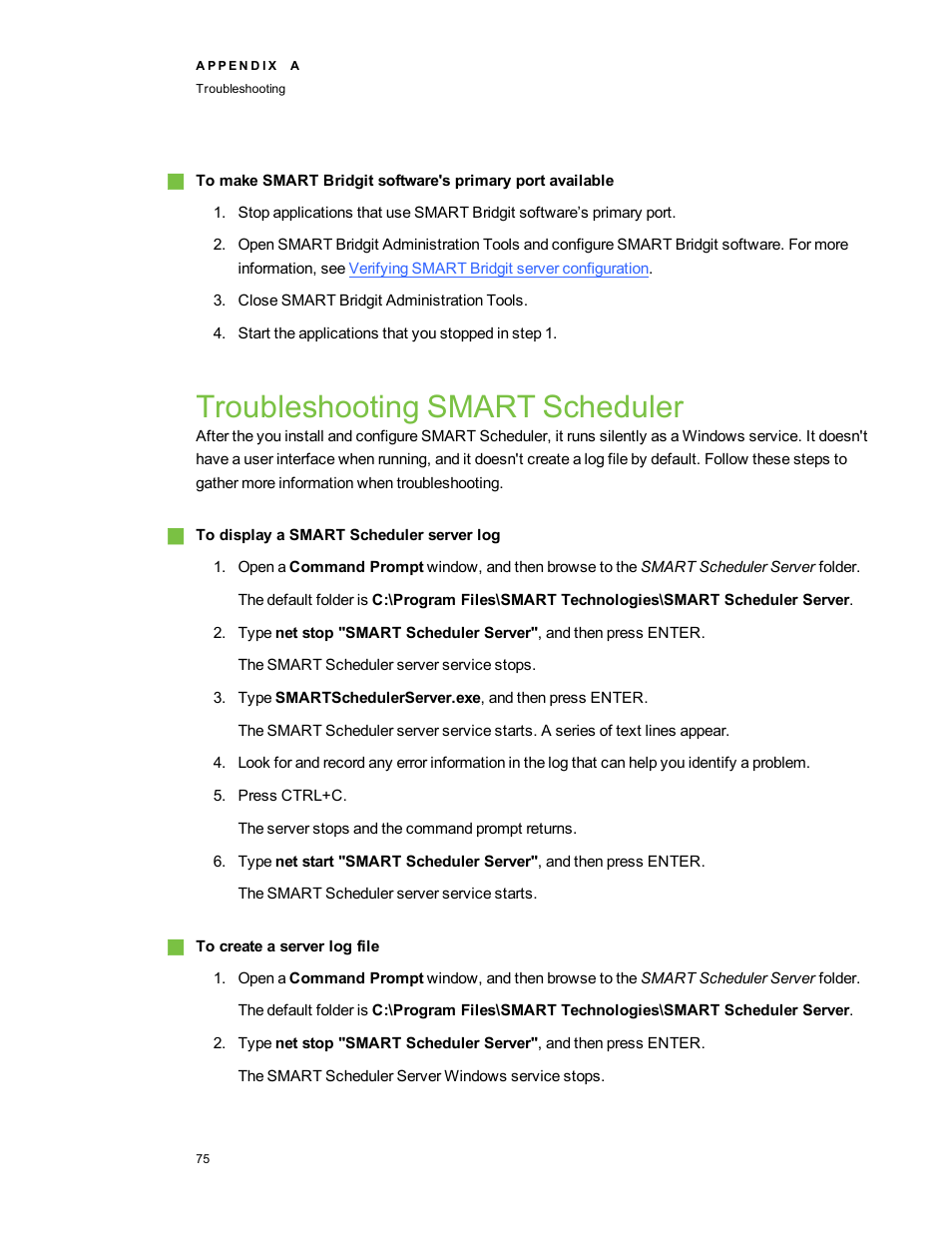 Troubleshooting smart scheduler | Smart Technologies Smart Bridgit 4.5 User Manual | Page 79 / 82